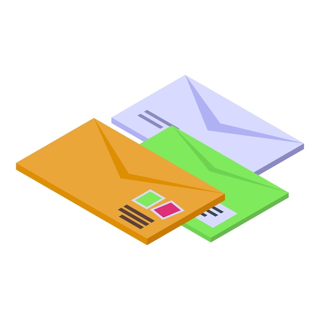 Icono de asistente de correo electrónico Isométrico del icono de vector de asistente de correo electrónico para diseño web aislado sobre fondo blanco