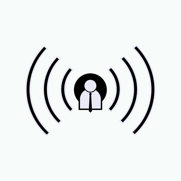 Icono de asistente digital Asistencia inteligente Símbolo de inteligencia artificial Vector inalámbrico