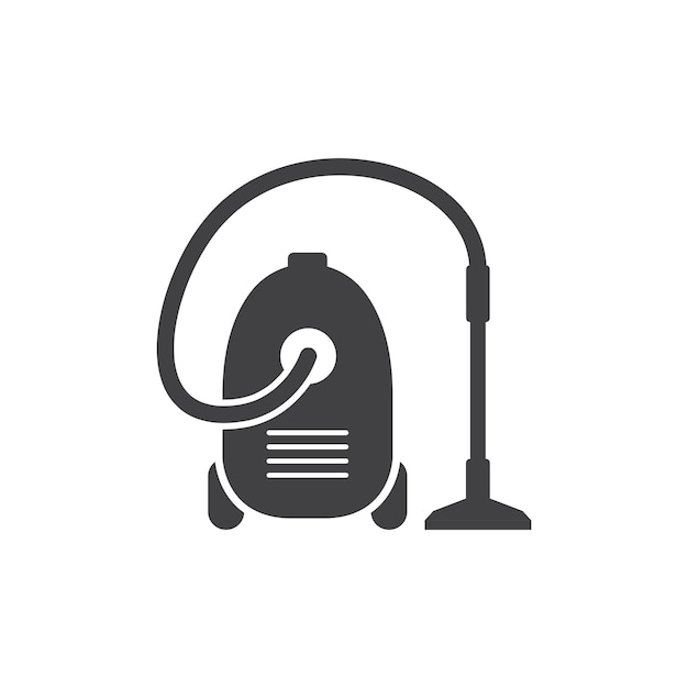 Icono de aspiradora en estilo plano Equipo para la limpieza de la casa ilustración vectorial sobre fondo aislado Concepto de negocio de signo de máquina limpia