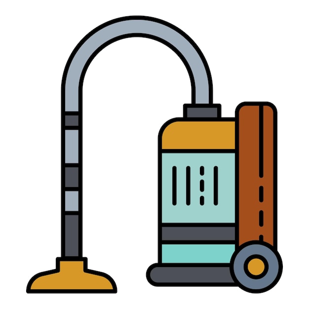 El icono de la aspiradora moderna El contorno del icono vectorial de la aspirador moderna El color es plano y aislado