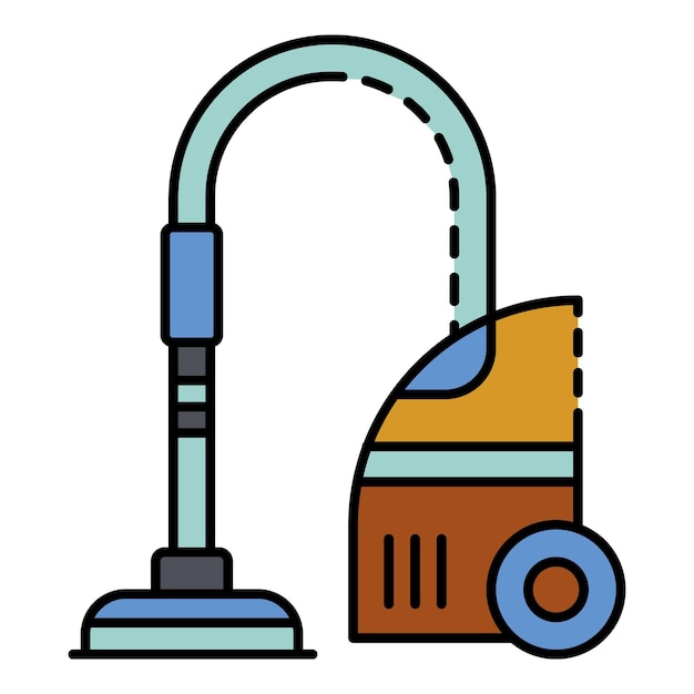 Icono de aspiradora seca Contorno de aspiradora seca vector icono color plano aislado