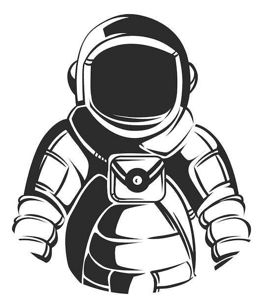 Icono de astronauta. traje espacial con cristal de casco negro. logotipo de cosmonauta