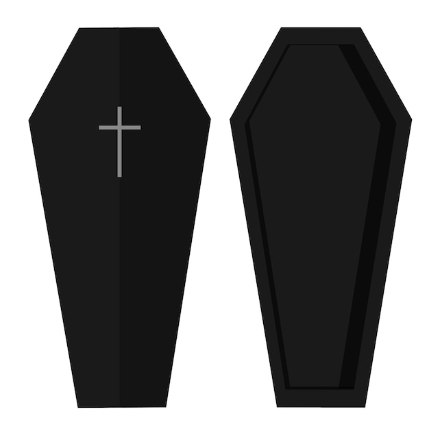 Icono de ataúd para funerales ilustración vectorial de muerte y funerales