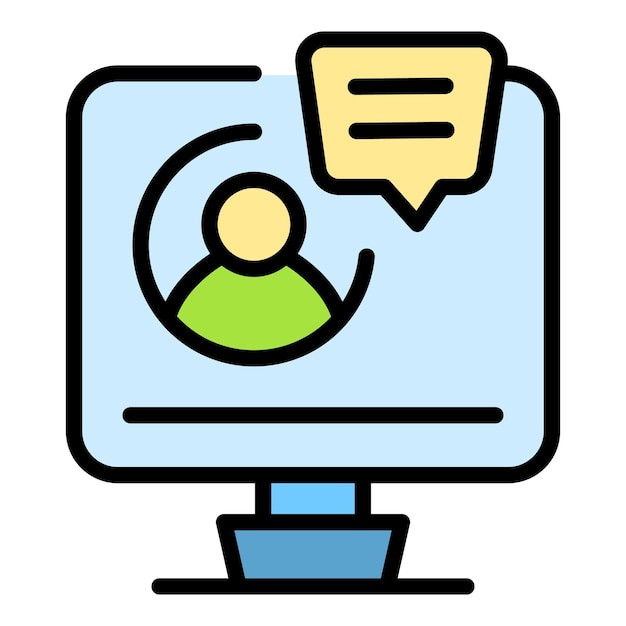 Icono de atención al cliente contorno vector Centro de información Ayuda técnica color plano