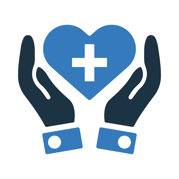 El icono de atención cardíaca y salud cardíaca Diseño vectorial editable simple aislado sobre un fondo blanco