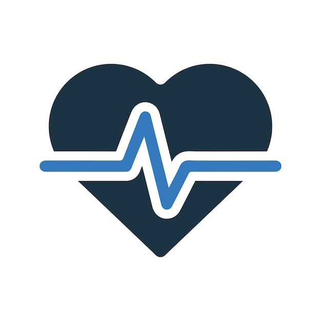 Icono de atención médica cardíaca Diseño vectorial editable simple aislado sobre un fondo blanco