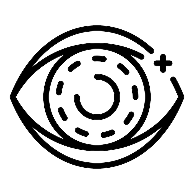 Icono de atención médica ocular Icono de vector de atención médica ocular de esquema para diseño web aislado sobre fondo blanco