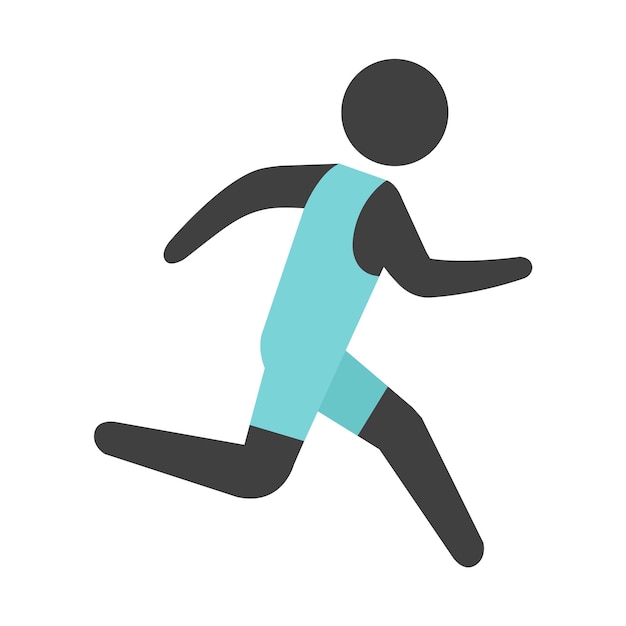 Icono de atleta corriendo en estilo de color plano