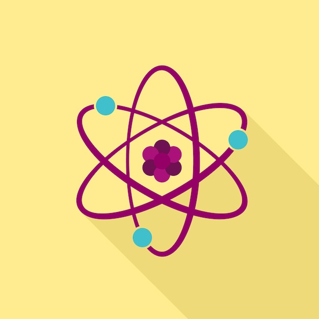 Icono de átomo Ilustración plana del icono de vector de átomo para diseño web
