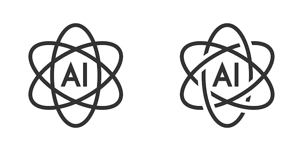 Ícono de átomo de inteligencia artificial Ilustración vectorial