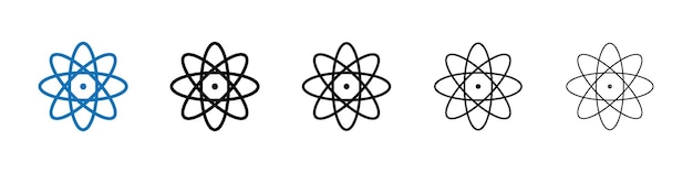 Ícono de átomo Logotipo vectorial de esquema para la aplicación web
