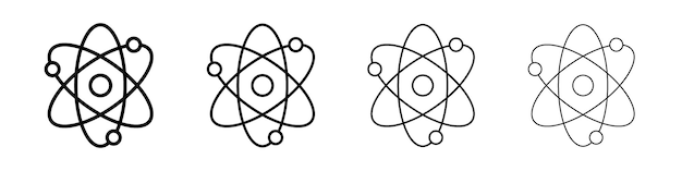 Ícono de átomo Signo de ilustración plana
