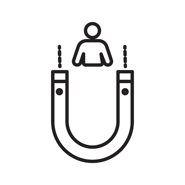 Icono de atracción Vector de arte de línea negra