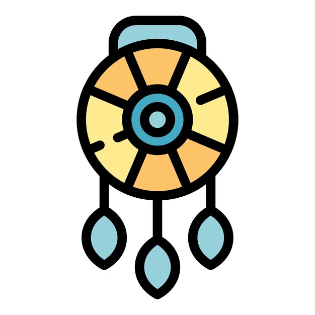 Icono de atrapasueños Contorno Icono de vector de atrapasueños para diseño web aislado en color plano de fondo blanco