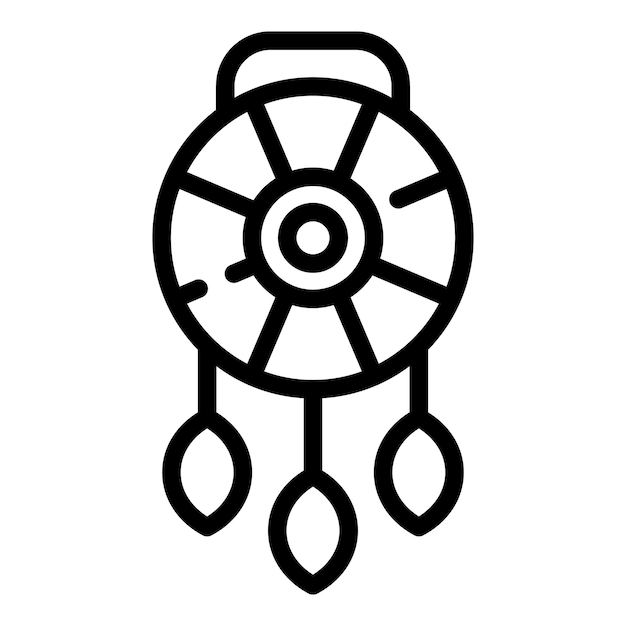 Icono de atrapasueños Contorno Icono de vector de atrapasueños para diseño web aislado sobre fondo blanco