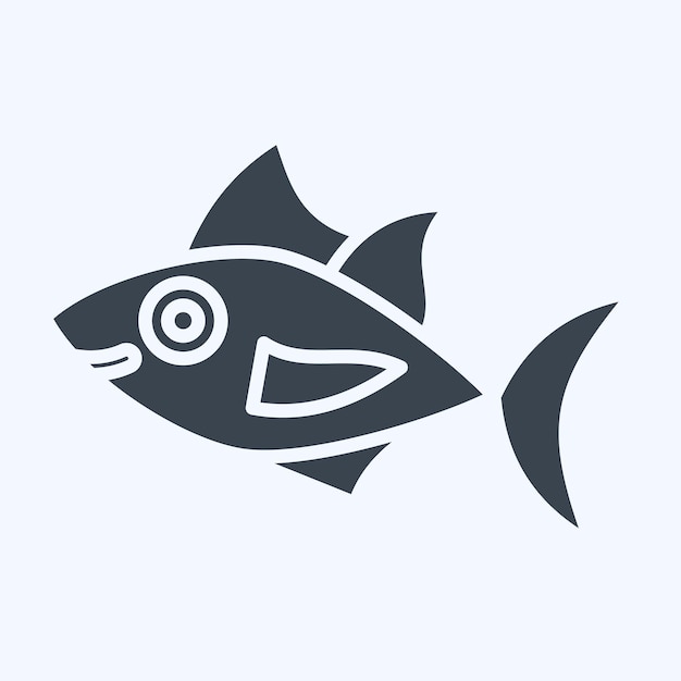 Icono Atún relacionado con el símbolo de mariscos estilo glifo ilustración de diseño simple