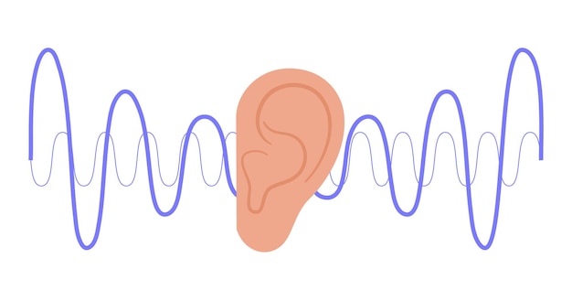 Vector icono de audición humana