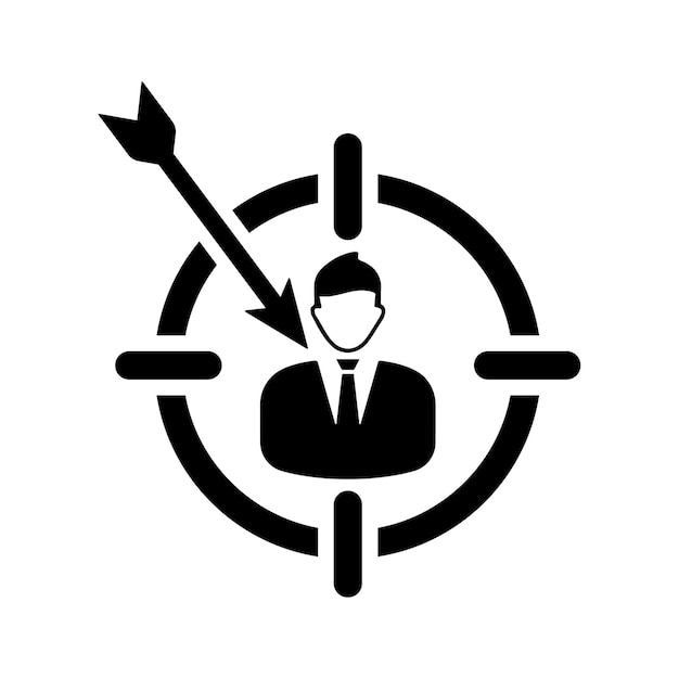 Icono de la audiencia objetivo Gráficos vectoriales negros