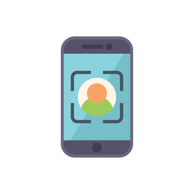 Icono de audiencia de smartphone vector plano Objetivo digital Cazador de clientes aislado