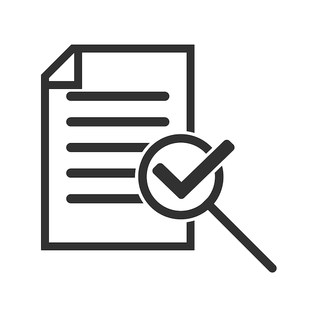 Icono de auditoría aislado sobre fondo blanco Ilustración vectorial