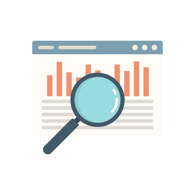 Icono de auditoría web Ilustración plana del icono de vector de auditoría web aislado sobre fondo blanco