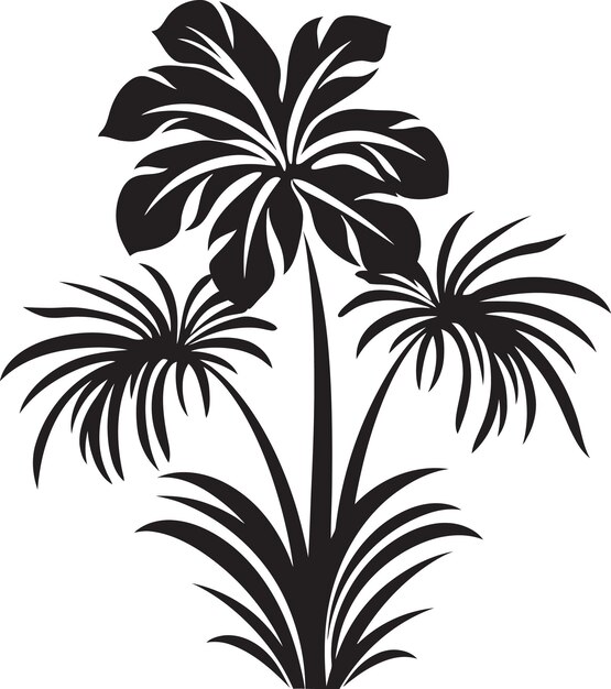 Vector icono de aura tropical de vector negro delicia floral tropical diseño de vector negro