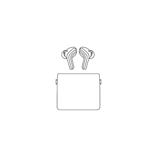 Icono de auricular en diseño de estilo moderno Iconos simples y planos conjunto de auriculares inalámbricos