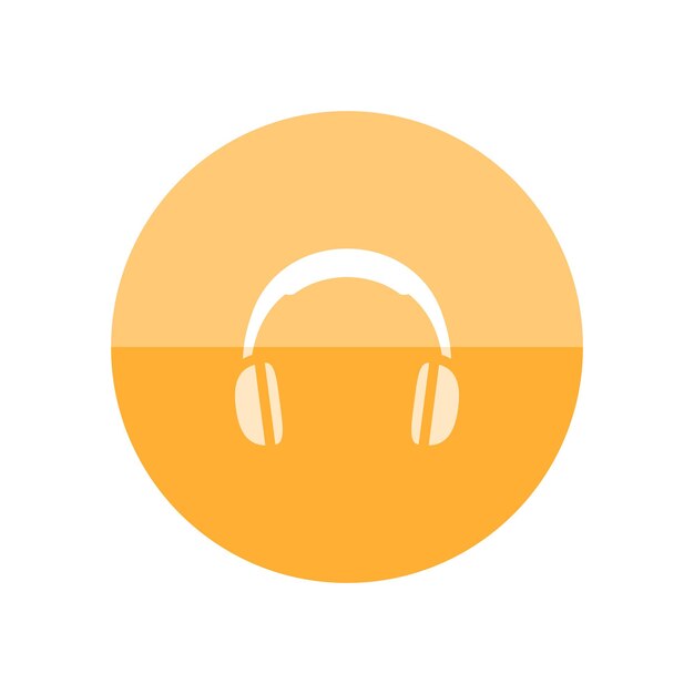 Icono del auricular en estilo de círculo de color plano