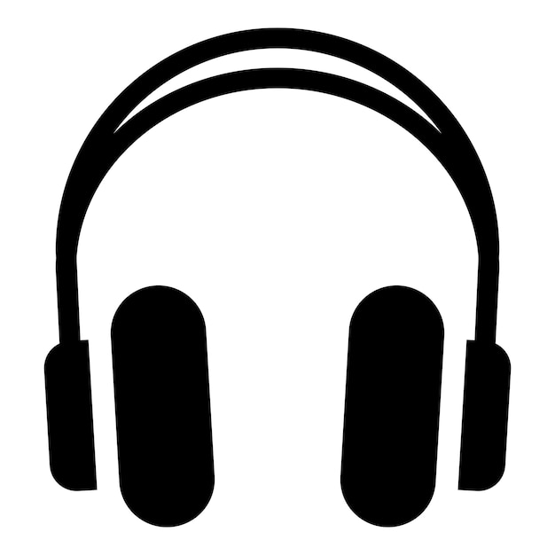 El icono de los auriculares aislado sobre un fondo blanco