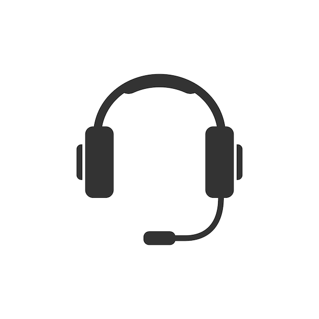 Icono de auriculares en estilo plano Ilustración de vector de auriculares sobre fondo aislado Escuchar música signo concepto de negocio