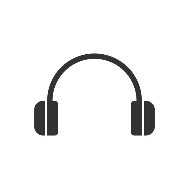 Icono de auriculares en estilo plano Ilustración de vector de auriculares sobre fondo aislado Escuchar música signo concepto de negocio