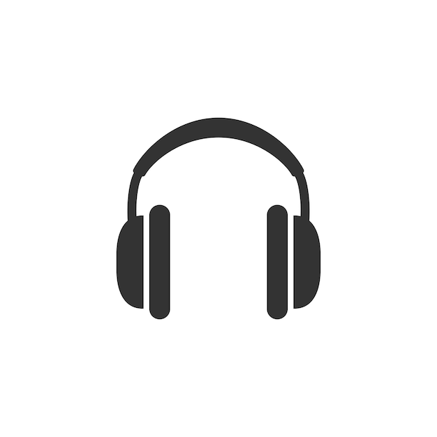 Icono de auriculares en estilo plano Ilustración vectorial de auriculares en un fondo aislado Escucha música concepto de negocio de señales