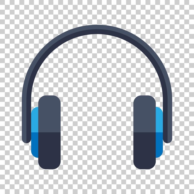 Icono de auriculares en estilo plano Ilustración vectorial de auriculas en un fondo aislado Concepto de negocio de gadgets de audio