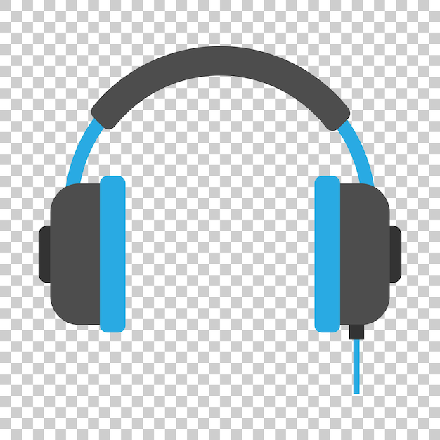 Icono de auriculares en estilo plano Ilustración vectorial de auriculas en un fondo aislado Concepto de negocio de gadgets de audio
