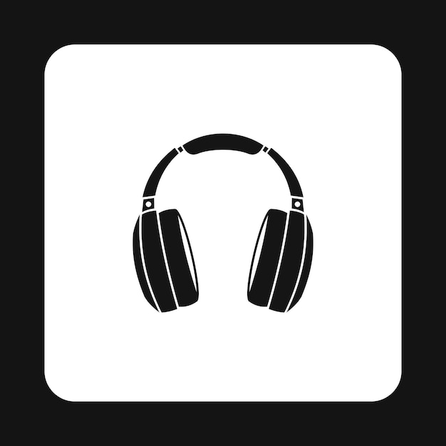 Icono de auriculares en estilo simple en una ilustración vectorial de fondo blanco