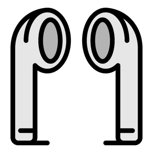 Icono de auriculares inalámbricos Contorno auriculares inalámbricos vector icono color plano aislado