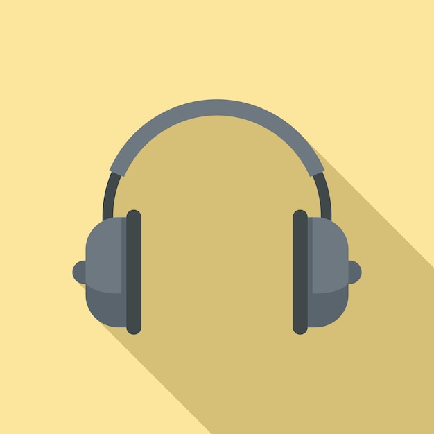Icono de auriculares de música Ilustración plana del icono de vector de auriculares de música para diseño web