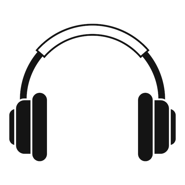 Icono de auriculares Podcast Ilustración simple del icono de vector de auriculares Podcast para diseño web aislado sobre fondo blanco