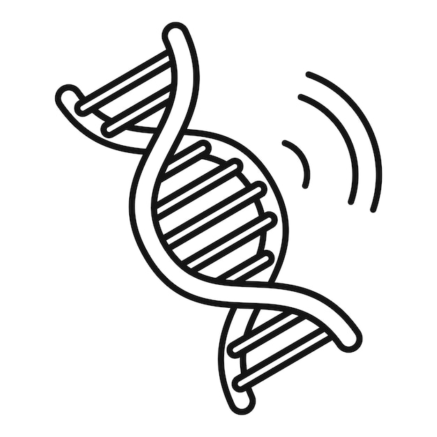 Icono de autenticación de ADN Icono de vector de autenticación de ADN de contorno para diseño web aislado sobre fondo blanco