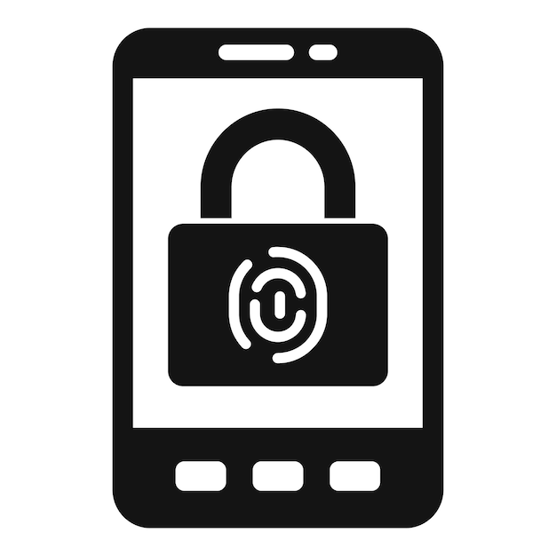 Icono de autenticación biométrica de teléfono inteligente Ilustración simple del icono de vector de autenticación biométrica de teléfono inteligente para diseño web aislado sobre fondo blanco