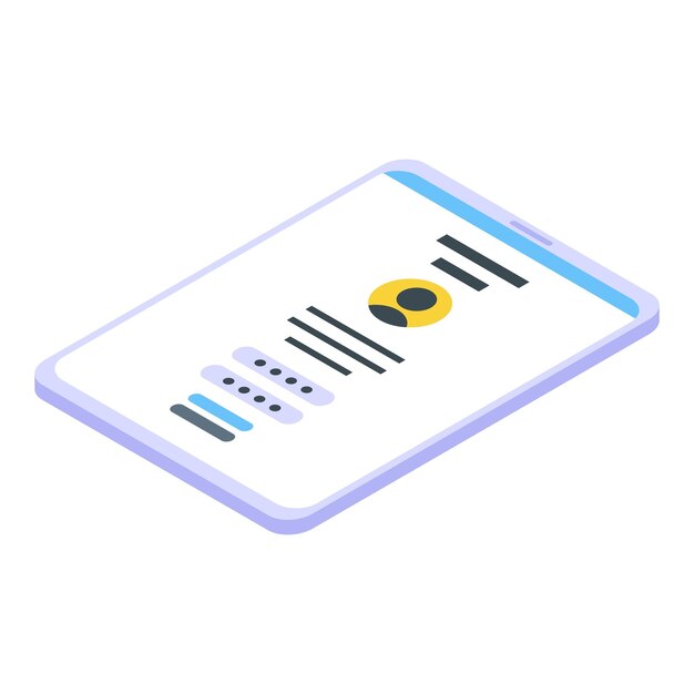 Icono de autenticación de contraseña de inicio de sesión Isométrico del icono de vector de autenticación de contraseña de inicio de sesión para diseño web aislado sobre fondo blanco