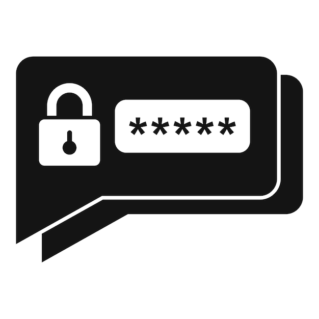 Icono de autenticación SMS Ilustración simple del icono de vector de autenticación SMS para diseño web aislado sobre fondo blanco