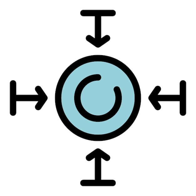 Icono de auto-actualización contorno de icono vectorial de auto-realización color plano aislado