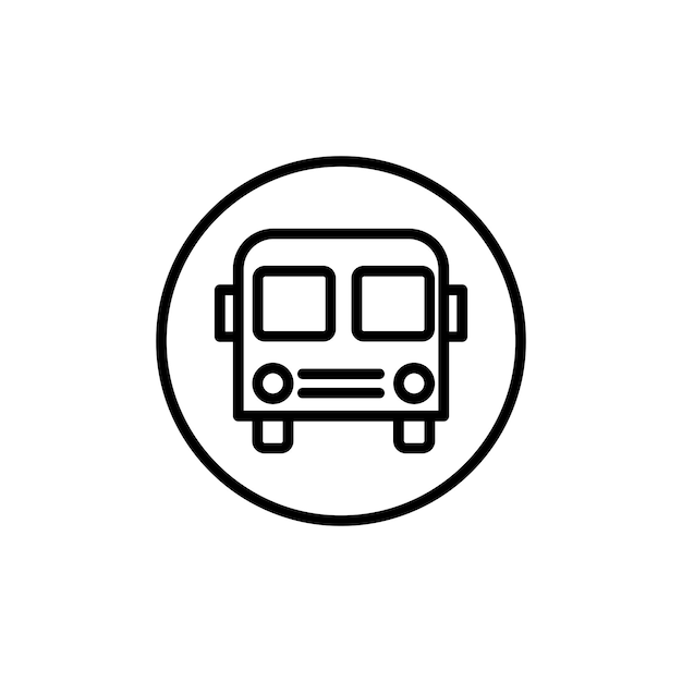 Icono de autobús Plantilla vectorial Diseño plano
