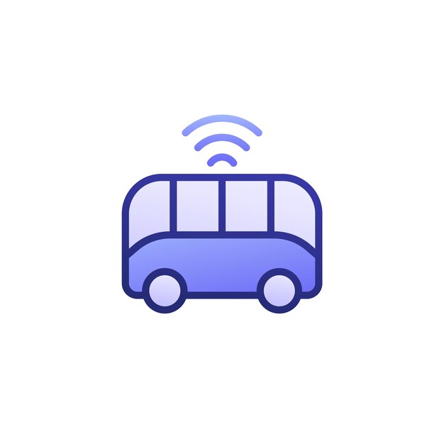 icono de autobús de transporte autónomo con contorno