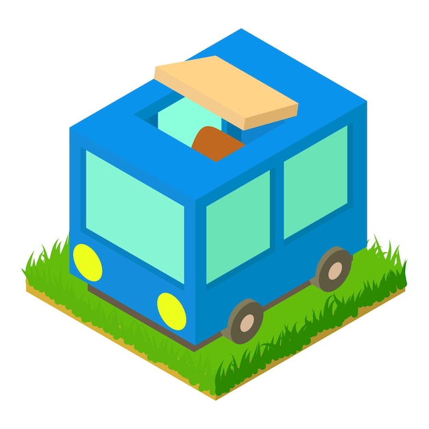 Icono de autobús urbano vector isométrico Transporte público Transporte de pasajeros
