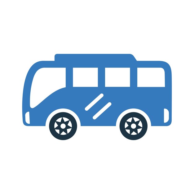 Icono de autobús de viajes de vacaciones Diseño vectorial editable simple aislado en un fondo blanco