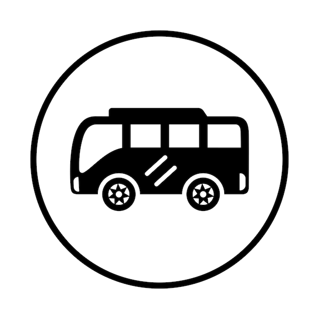 Vector icono de autobús de viajes de vacaciones gráficos vectoriales negros