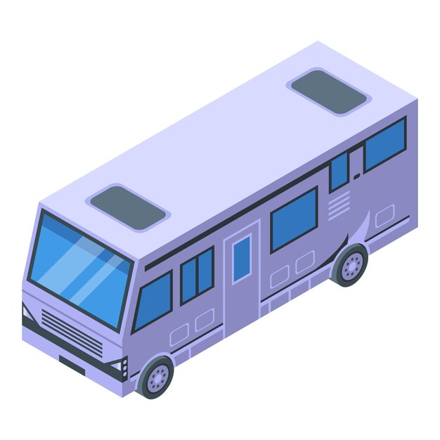 Icono de autocaravana de aventura Isométrico de icono de vector de autocaravana de aventura para diseño web aislado sobre fondo blanco