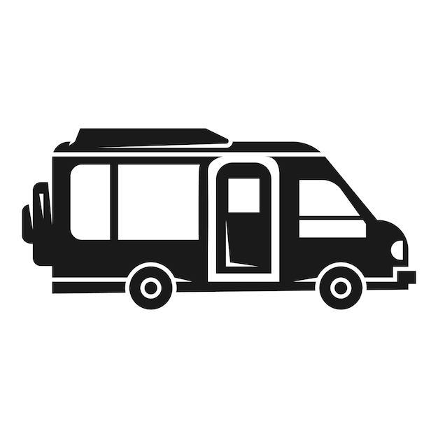 Icono de autocaravana Ilustración simple del icono de vector de autocaravana para diseño web aislado sobre fondo blanco